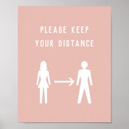 Póster Covid Social Distance Change Color Minimalista