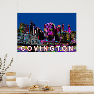 Póster Covington, Kentucky en graffiti