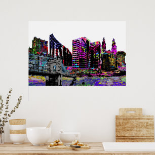 Póster Covington, Kentucky en graffiti