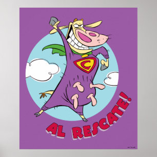 Póster Cow and Chicken Super Cow Al Rescate!