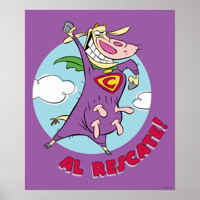 Póster Cow and Chicken Super Cow Al Rescate! (Frente)