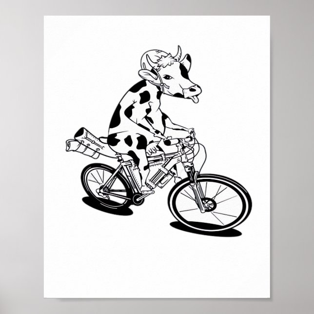 Póster Cow Bikepacking Classic T-Shirt (Frente)