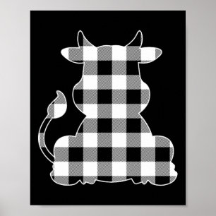 Póster Cow Black & Búfalo blanco Toca Merry Christma
