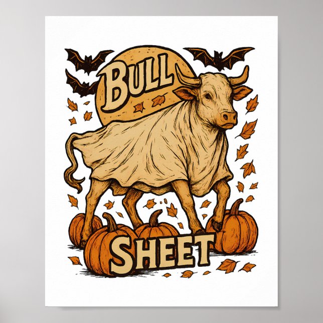 Póster Cow Bull Sheet Halloween (Frente)