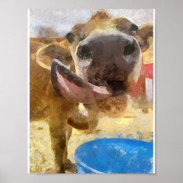 Póster Cow Lick Painting