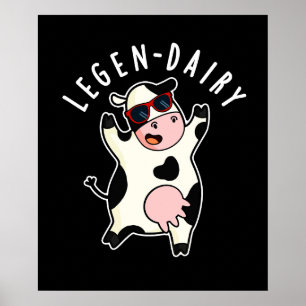 Póster Cow Pun Dark BG Funny Legen-dairy