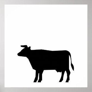 Póster Cow Silhouette