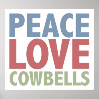 Póster Cowbels de amor por la paz