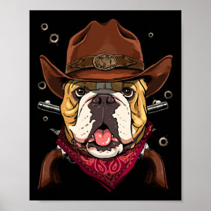 Póster Cowboy American Bulldog Country Music Rodeo Howdy