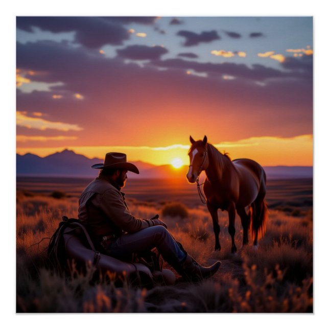 Póster Cowboy and Horse (Anverso)