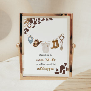Póster Cowboy Baby Shower Envelope Station