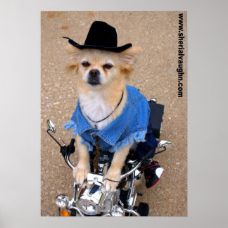Póster Cowboy Biker Dog