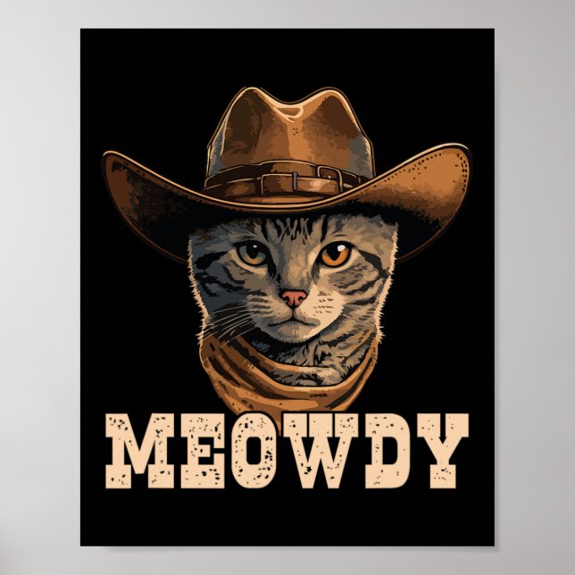 Póster Cowboy Cat Meowdy 1 (Frente)