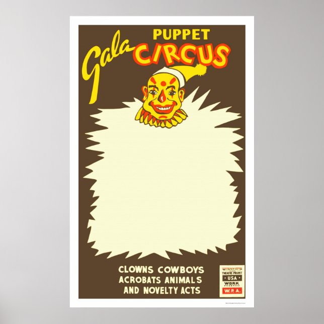 Póster Cowboy Circus 1938 WPA (Frente)
