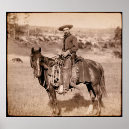 Póster COWBOY CLÁSICO AMERICANO c. 1888