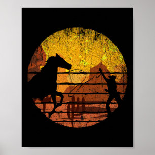 Póster Cowboy Country Western Horseck Riding Cowboy