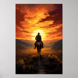 Póster Cowboy de Sunset