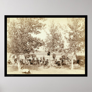 Póster Cowboy Dinner Scene 1887