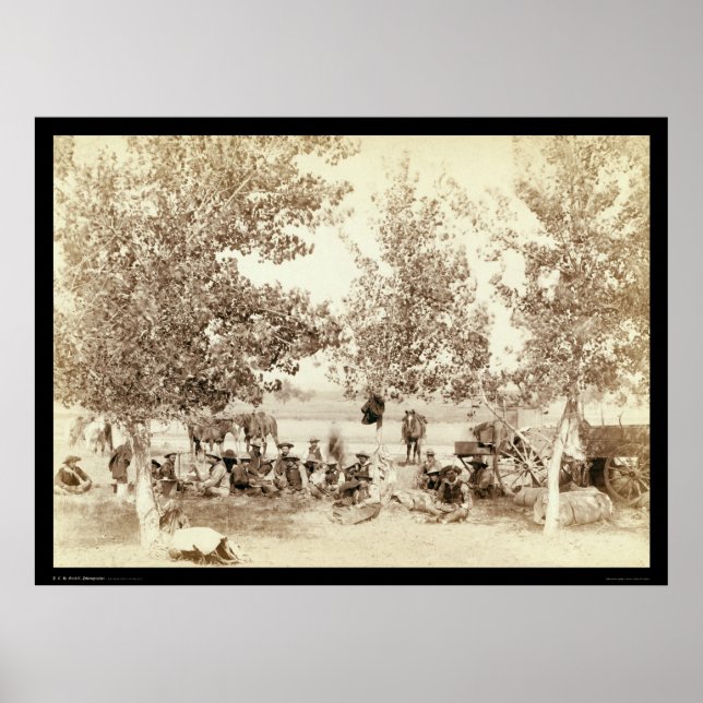Póster Cowboy Dinner Scene 1887 (Frente)