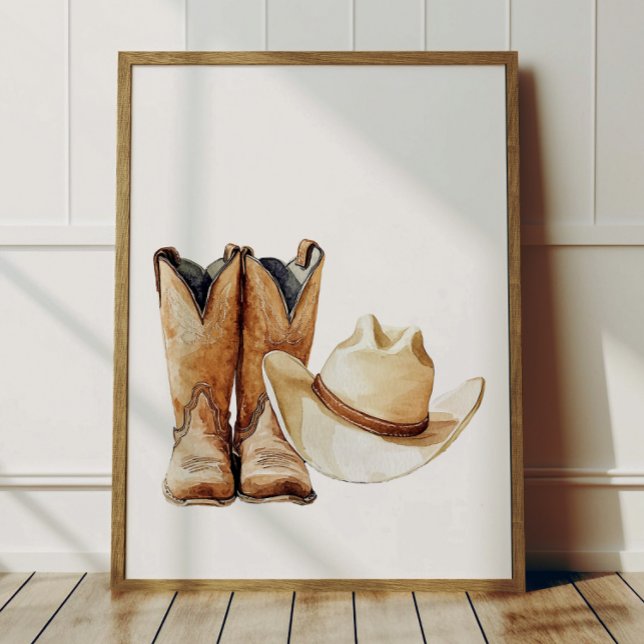 Póster Cowboy Hat and Boots Poster Kids Room Decor (Subido por el creador)