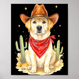 Póster Cowboy Labrador Retriever Perro Occidental Llabrad