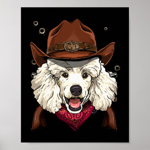 Póster Cowboy Poodle Western Rodeo Cowboy Gorra y Bandana