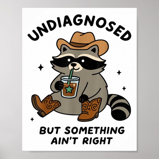 Póster Cowboy Raccoon Me (Frente)