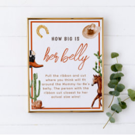 Póster Cowboy Rodeo cuán grande es su juego de Baby Showe