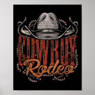 Póster Cowboy Rodeo Western Texly Gift Country Bull Ridin