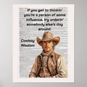 Póster Cowboy Sayings, Wisdom, Si piensas...