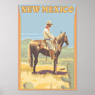 Póster Cowboy (Side View)New Mexico