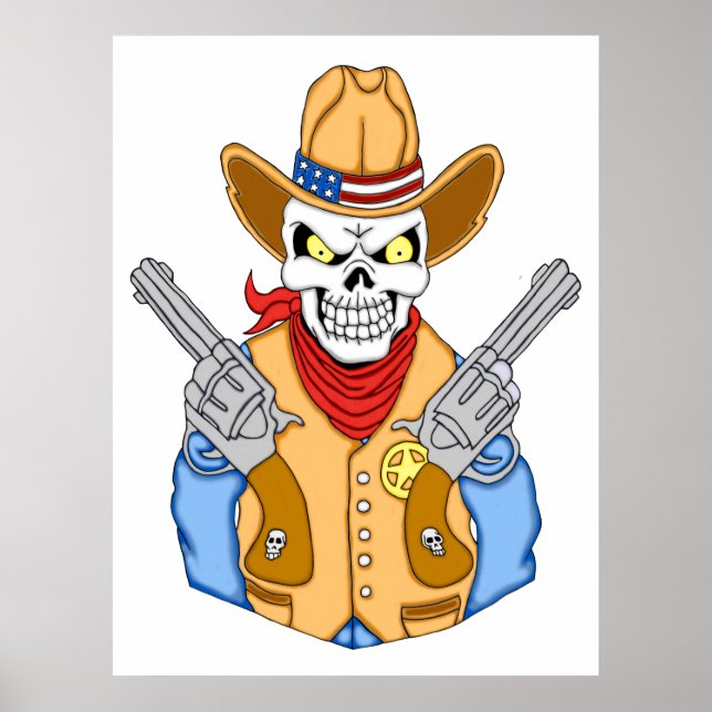 Póster Cowboy Skull Occidental (Frente)