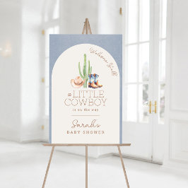 Póster Cowboy Western Baby Shower Welcome Sign Poster