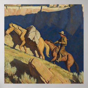 Póster "Cowboy y Pack Horse" por Maynard Dixon