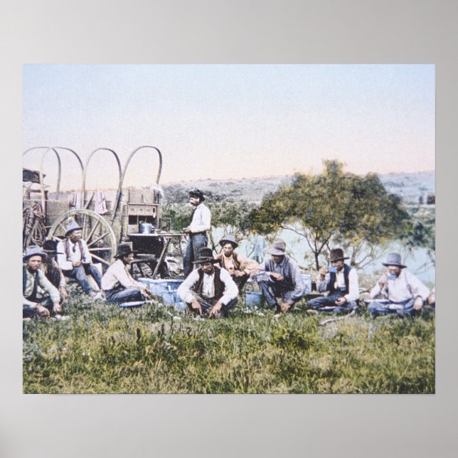 Póster Cowboys at Lunch, 1904 (photo) (Frente)