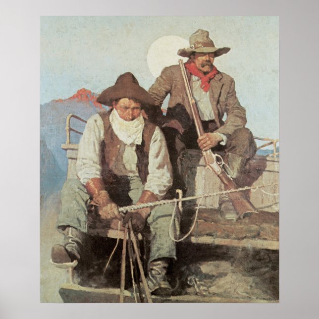 Póster Cowboys the Stagecoach Art Print Poster (Frente)