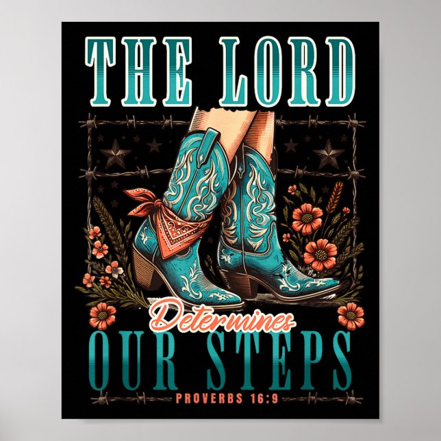 Póster Cowgirl Bible Scripture Verse Western Jesus For Wo (Frente)