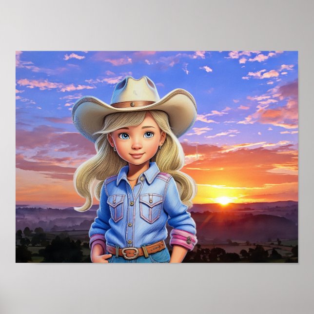 Póster Cowgirl de Sunset (Frente)