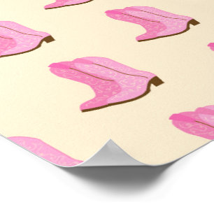 Póster Cowgirl Rosa Boots Country Texas Ranking