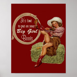 Póster Cowgirl Se Puso En Tus Grandes Boots Chicas