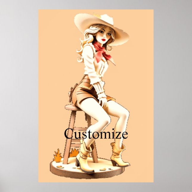 Póster Cowgirl Sentado Thunder_Cove (Frente)