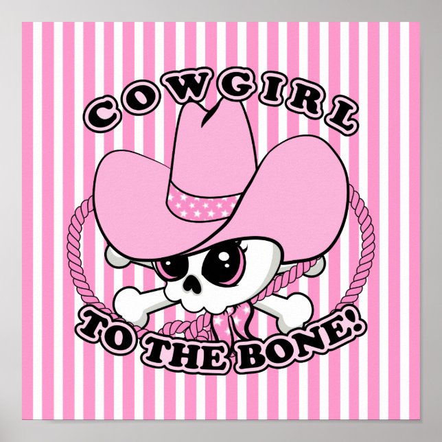 Póster Cowgirl Skull (Frente)