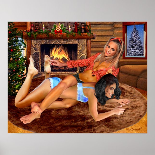 PÓSTER COWGIRLS LOG CABIN PLAY WRESTLING (Frente)