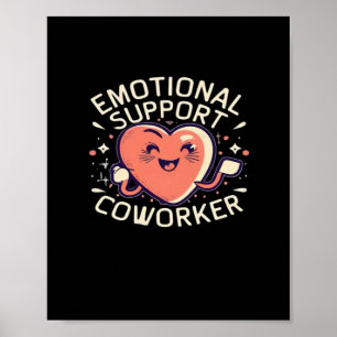 Póster Coworker Funny Sloth y Cita de ayuda emocional