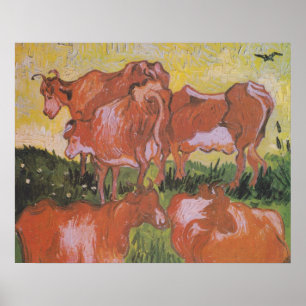 Póster Cows (after Jordaens) by Van Gogh