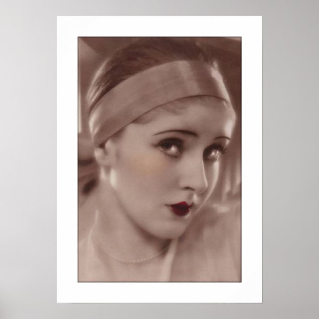 Póster coy deco woman with headband (Frente)