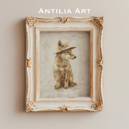 Póster Coyote caprichoso en animal rústico Gorra