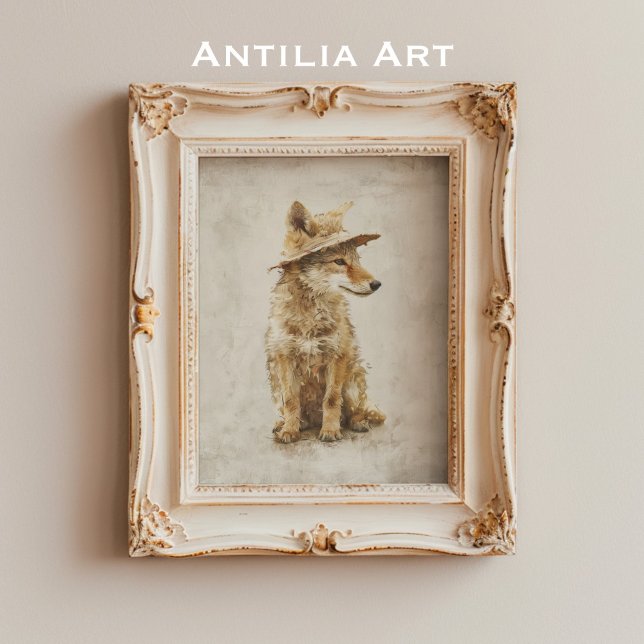 Póster Coyote caprichoso en animal rústico Gorra (Subido por el creador)