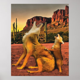 Póster Coyote "Coyote Howling"