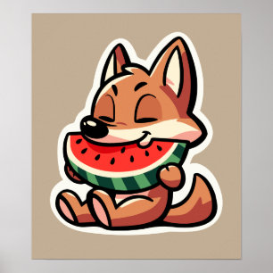 Póster Coyote Watermelon